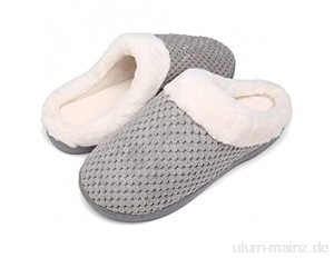 Mishansha Hausschuhe Winter Warm Pantoffeln mit Memory Foam Sohle  Unisex-Erwachsene
