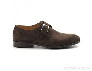Fabi - Dark Brown Soft Suede Faby Monk Strap Shoes - FU9568A00CO9GON801