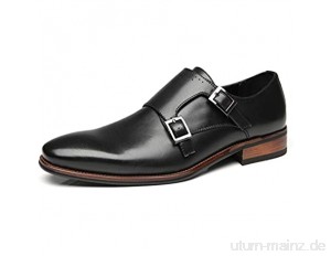 Faranzi Herren-Halbschuhe mit Mönchriemen und Schnalle  einfarbiger Zehenbereich  Oxford  modern  formell  Business-Schuhe