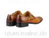 Xposed Männer Echtes Leder Vintage-Burnished Handgemalte Monk Strap Elegant-formalen Kleid-Schuhe in Braun Brown