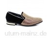 Enzo Romeo TRS Herren Strass-Schuhe mit rundem Zehenbereich Veloursleder Chromabsatz elegante Loafer Schlupfschuhe