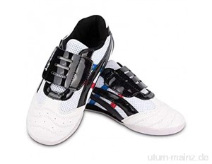 Meng Taekwondo Schuhe  Atmungsaktiv Kampfsport Turnschuhe  Sport Boxen Kung Fu Taichi Leichte Schuhe für Erwachsene und Kinder (Color : White  Size : 35)