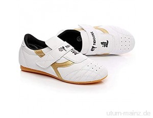 Meng Taekwondo Schuhe  Atmungsaktiv Kampfsport Turnschuhe  Sport Boxen Kung Fu Taichi Leichte Schuhe for Erwachsene Und Kinder (Color : White  Size : 31)