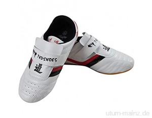 Meng Taekwondo Schuhe Sport Boxen Kung Fu Taichi Leichte Atmungsaktive Schuhe for Erwachsene und Kinder (Color : White  Size : 44)