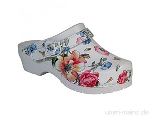AWC-Footwear Damen Deko-line-Blumenmuster Arbeitsclogs