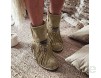 WUSIKY Stiefeletten Damen Bootsschuhe Boots Geschenk für Frauen Fashion lässig runde Kappe Rom Retro Fransen Peeling Stiefeletten Wohnungen Schuhe