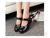 Damen Oxford Schuhe Weite Mädchen Niedriger Absatz Uniform Kleid Schuhe Cosplay Schuhe