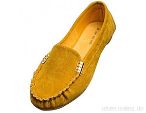 MISSMAO_FASHION2019 Damen Mokassin Bootsschuhe Freizeit Atmungsaktiv und Weich Leder Loafers Fahren Flache Schuhe Halbschuhe Slippers für Alle Sasaons