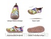 UIN Princess\'s Garden Damen Bequeme Fisch Reiseturnschuhe Mode gemalte Wanderschuhe Slip On Schuhe Canvas Violett