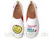 UIN Smiley Herren Dame Hausschuhe Painted Slip On Schuhe Reiseschuhe Lässiger Fashional Sneaker Segelschuhe Canvas Weiß Unisex
