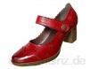CrazycatZ Damen Leder Mary Jane Schuhe Bunt Embroided Bunt Block Heel Vintage Schuhe