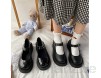 Mary Jane Schuhe für Frauen Klassische runde Zehen einfarbige Lederschuhe Schnallenriemen Ultraleichte süße süße Lolita Plateauschuhe