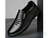 Casual-Schuhe der Herren Lederrunde Zehe Doppel-elastisches Band Flache untere Mode-Freizeitschuhe Geeignet für Bankette Hochzeiten Arbeit usw. (Color : Black Size : 45 EU)