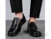 Casual-Schuhe der Herren Lederrunde Zehe Doppel-elastisches Band Flache untere Mode-Freizeitschuhe Geeignet für Bankette Hochzeiten Arbeit usw. (Color : Black Size : 45 EU)