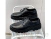 Lässige Schuhe Herren Oxford-Schuhe klassische Business-Schnürung wasserdichte Kleidschuhe echtes Leder-runde Zeh-Plattform-Ferse rutschfeste (Color : Black Size : 40 EU)