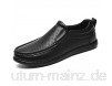 Lässige Schuhe Lässige faule Schuhe des Herren Leder Runde Zehe Sohlen perforiert Feste Farbe Flache Schnürsenkel Nähen Ziehen Ziehkraft Wasserhahn (Color : Perforated Size : 46 EU)