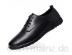 PANFU Echtes Leder Männer Casual Oxford Lace Up Atmungsaktive Perforierte Schuhe Flache Pull Tap Loafers Flexibel