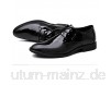 TAZAN Herren Business Kleid Schuhe Spitze Leder wies einheitliche Büro Kleid Partei Freizeitschuhe Low Cut flach atmungsaktiv tragen schwarz