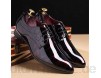 WDSFT LNLW Herren Oxford Schuh Helles Leder Business-Schuhe (Color : Red Size : 46)